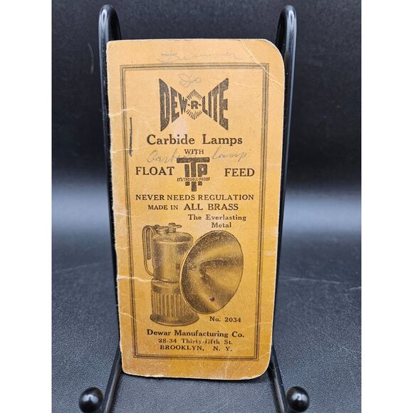 Antique Dew-R-Lite Float Feed 1928 Pocket Notebook Graphing Paper Notepad - Picture 1 of 5